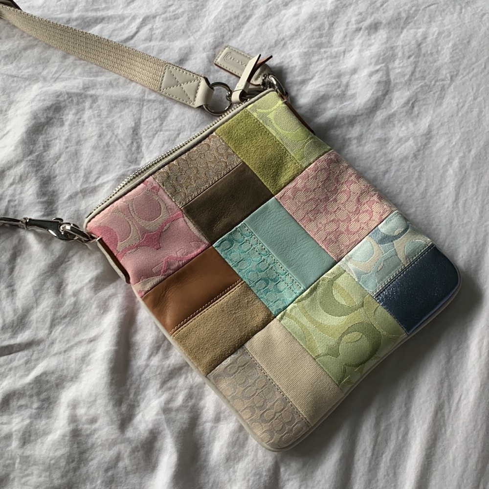 Multicolor Patchwork Coach Crossbody With Adjusta… - image 3
